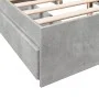 Concrete gray engineered wood bed with drawers 160x200 cm by vidaXL, Beds and slatted bases - Ref: Foro24-3280646, Price: 173...