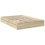 Sonoma oak engineered wood bed with drawers 150x200 cm by vidaXL, Beds and slatted bases - Ref: Foro24-3280652, Price: 171,14...