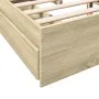 Sonoma oak engineered wood bed with drawers 150x200 cm by vidaXL, Beds and slatted bases - Ref: Foro24-3280652, Price: 171,14...