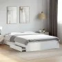 White engineered wood bed frame with drawers 150x200 cm by vidaXL, Beds and slatted bases - Ref: Foro24-3280650, Price: 178,1...