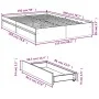White engineered wood bed frame with drawers 150x200 cm by vidaXL, Beds and slatted bases - Ref: Foro24-3280650, Price: 178,1...
