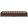 Oak brown engineered wood bed with drawers 90x200 cm by vidaXL, Beds and slatted bases - Ref: Foro24-3280684, Price: 133,04 €...
