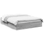 Sonoma gray engineered wood bed with drawers 140x190 cm by vidaXL, Beds and slatted bases - Ref: Foro24-3280690, Price: 166,4...