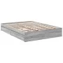 Sonoma gray engineered wood bed with drawers 140x190 cm by vidaXL, Beds and slatted bases - Ref: Foro24-3280690, Price: 166,4...
