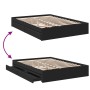 Cama con cajones madera de ingeniería negro 140x190 cm de vidaXL, Camas y somieres - Ref: Foro24-3280686, Precio: 195,09 €, D...