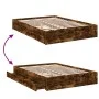 Bett aus geräuchertem Eichenholzwerkstoff mit Schubladen, 120 x 190 cm von vidaXL, Betten und Lattenroste - Ref: Foro24-32807...