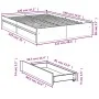Bett aus geräuchertem Eichenholzwerkstoff mit Schubladen, 120 x 190 cm von vidaXL, Betten und Lattenroste - Ref: Foro24-32807...