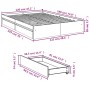 Bett aus geräuchertem Eichenholzwerkstoff mit Schubladen, 120 x 190 cm von vidaXL, Betten und Lattenroste - Ref: Foro24-32807...
