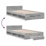 Sonoma gray engineered wood bed with drawer 90x190 cm by vidaXL, Beds and slatted bases - Ref: Foro24-3280788, Price: 130,62 ...