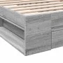 Sonoma gray engineered wood bed with drawer 90x190 cm by vidaXL, Beds and slatted bases - Ref: Foro24-3280788, Price: 130,62 ...