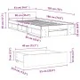 Sonoma gray engineered wood bed with drawer 90x190 cm by vidaXL, Beds and slatted bases - Ref: Foro24-3280788, Price: 130,62 ...