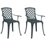 Gartenstühle 2 Einheiten grüner Aluminiumguss von vidaXL, Gartenstühle - Ref: Foro24-4002802, Preis: 250,51 €, Rabatt: %