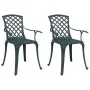 Sillas de jardín 2 unidades aluminio fundido verde de vidaXL, Sillas de jardín - Ref: Foro24-4002802, Precio: 245,68 €, Descu...