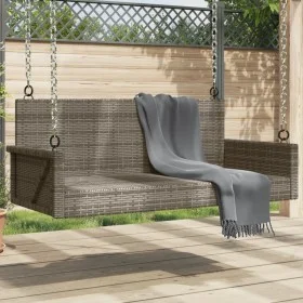 Gray synthetic rattan swing bench 119x56x48 cm by vidaXL, garden benches - Ref: Foro24-365627, Price: 116,84 €, Discount: %