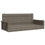 Graue Schaukelbank aus synthetischem Rattan, 119 x 56 x 48 cm von vidaXL, Gartenbänke - Ref: Foro24-365627, Preis: 119,41 €, ...