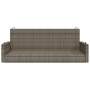 Graue Schaukelbank aus synthetischem Rattan, 119 x 56 x 48 cm von vidaXL, Gartenbänke - Ref: Foro24-365627, Preis: 119,41 €, ...