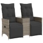 2-Sitzer-Gartensofa mit grauem PE-Rattantisch von vidaXL, Outdoor-Sofas - Ref: Foro24-365717, Preis: 278,31 €, Rabatt: %