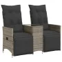 2-Sitzer-Gartensofa mit grauem PE-Rattantisch von vidaXL, Outdoor-Sofas - Ref: Foro24-365717, Preis: 272,06 €, Rabatt: %