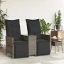 2-seater reclining garden sofa with gray PE rattan table by vidaXL, Outdoor sofas - Ref: Foro24-365717, Price: 272,06 €, Disc...