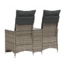 2-Sitzer-Gartensofa mit grauem PE-Rattantisch von vidaXL, Outdoor-Sofas - Ref: Foro24-365717, Preis: 278,31 €, Rabatt: %