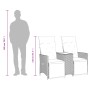 Sofá de jardín reclinable de 2 plazas con mesa ratán PE gris de vidaXL, Sofás de exterior - Ref: Foro24-365717, Precio: 273,01 €