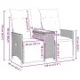 2-Sitzer-Gartensofa mit grauem PE-Rattantisch von vidaXL, Outdoor-Sofas - Ref: Foro24-365717, Preis: 272,06 €, Rabatt: %