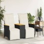 2-seater reclining garden sofa with black PE rattan table by vidaXL, Outdoor sofas - Ref: Foro24-365722, Price: 267,81 €, Dis...