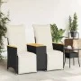 2-Sitzer-Gartensofa mit schwarzem PE-Rattantisch von vidaXL, Outdoor-Sofas - Ref: Foro24-365722, Preis: 262,41 €, Rabatt: %