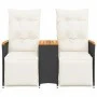 2-Sitzer-Gartensofa mit schwarzem PE-Rattantisch von vidaXL, Outdoor-Sofas - Ref: Foro24-365722, Preis: 262,41 €, Rabatt: %
