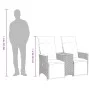 Sofá de jardín reclinable de 2 plazas con mesa ratán PE negro de vidaXL, Sofás de exterior - Ref: Foro24-365722, Precio: 262,...