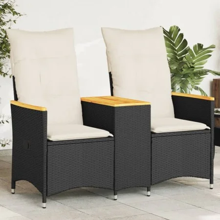 2-seater reclining garden sofa with black PE rattan table by vidaXL, Outdoor sofas - Ref: Foro24-365720, Price: 247,51 €, Dis...