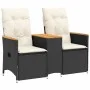 2-seater reclining garden sofa with black PE rattan table by vidaXL, Outdoor sofas - Ref: Foro24-365720, Price: 247,51 €, Dis...