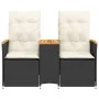 2-seater reclining garden sofa with black PE rattan table by vidaXL, Outdoor sofas - Ref: Foro24-365720, Price: 247,51 €, Dis...