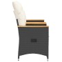Sofá de jardín reclinable de 2 plazas con mesa ratán PE negro de vidaXL, Sofás de exterior - Ref: Foro24-365720, Precio: 212,...