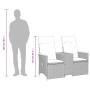 Sofá de jardín reclinable de 2 plazas con mesa ratán PE negro de vidaXL, Sofás de exterior - Ref: Foro24-365720, Precio: 212,...