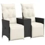 2-seater reclining garden sofa with black PE rattan table by vidaXL, Outdoor sofas - Ref: Foro24-365715, Price: 257,71 €, Dis...
