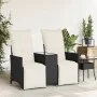2-seater reclining garden sofa with black PE rattan table by vidaXL, Outdoor sofas - Ref: Foro24-365715, Price: 257,71 €, Dis...