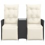 2-Sitzer-Gartensofa mit schwarzem PE-Rattantisch von vidaXL, Outdoor-Sofas - Ref: Foro24-365715, Preis: 211,59 €, Rabatt: %