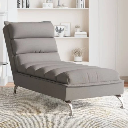 Sofá diván de masaje con cojines de tela gris taupe de vidaXL, Divanes - Ref: Foro24-379479, Precio: 192,27 €, Descuento: %