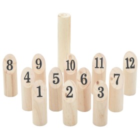 Juego de números Kubb con bolsa transporte 13 pzas madera pino