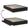 Black engineered wood bed frame with drawers 160x200 cm by vidaXL, Beds and slatted bases - Ref: Foro24-3280644, Price: 205,3...