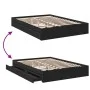 Black engineered wood bed frame with drawers 160x200 cm by vidaXL, Beds and slatted bases - Ref: Foro24-3280644, Price: 195,6...