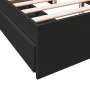 Black engineered wood bed frame with drawers 160x200 cm by vidaXL, Beds and slatted bases - Ref: Foro24-3280644, Price: 195,6...