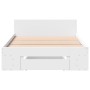 Weißes Holzwerkstoffbett mit Schublade 90x190 cm von vidaXL, Betten und Lattenroste - Ref: Foro24-3280783, Preis: 131,44 €, R...