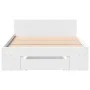 White engineered wood bed with drawer 90x190 cm by vidaXL, Beds and slatted bases - Ref: Foro24-3280783, Price: 130,62 €, Dis...