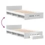 White engineered wood bed with drawer 90x190 cm by vidaXL, Beds and slatted bases - Ref: Foro24-3280783, Price: 130,62 €, Dis...