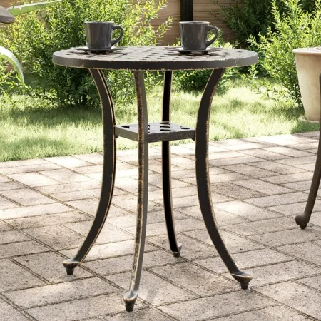 Gartentisch aus gegossenem Aluminium in Bronze Ø48x53 cm von vidaXL, Gartentische - Ref: Foro24-4002823, Preis: 61,11 €, Raba...