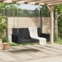 Banco columpio de ratán sintético negro 119x56x48 cm by vidaXL, garden benches - Ref: Foro24-365625, Price: 117,14 €, Discoun...