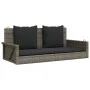 Banco columpio con cojines ratán sintético gris 119x56x48 cm de vidaXL, Bancos de jardín - Ref: Foro24-365631, Precio: 117,60...