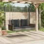 Banco columpio con cojines ratán sintético gris 119x56x48 cm de vidaXL, Bancos de jardín - Ref: Foro24-365631, Precio: 117,60...